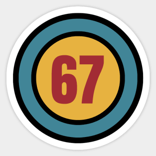 The Number 67 - sixty seven - sixty seventh - 67th Sticker